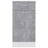 vidaXL Armario inferior cajón madera ingeniería gris hormigón 40x46x81,5 cm