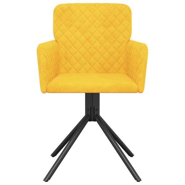 vidaXL Sillas de comedor giratorias 2 uds terciopelo amarillo