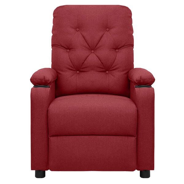 vidaXL Sill&oacute;n elevable tela rojo tinto