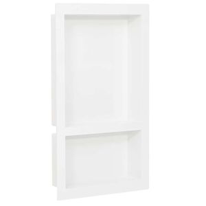 vidaXL Hornacina de ducha 2 compartimentos blanco brillo 41x51x10 cm