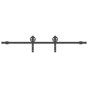 vidaXL Kit de herrajes para puertas correderas acero negro 183 cm