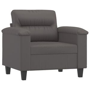 vidaXL Sill&oacute;n cuero sint&eacute;tico gris 60 cm