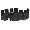 vidaXL Conjunto de Comedor de Jard&iacute;n 9 pcs Negro rat&aacute;n sint&eacute;tico