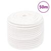 vidaXL Cuerda de barco polipropileno blanco intenso 12 mm 50 m