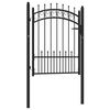 vidaXL Puerta de valla EMMEN con pinchos de acero, 104 x 109,5 cm, negro