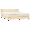 vidaXL Cama box spring con colch&oacute;n tela color crema 180x200 cm