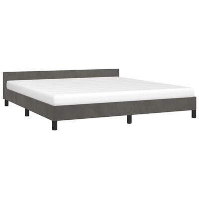 vidaXL Estructura cama con cabecero terciopelo gris oscuro 160x200 cm