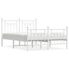 vidaXL Estructura cama sin colch&oacute;n con estribo metal blanco 150x200 cm