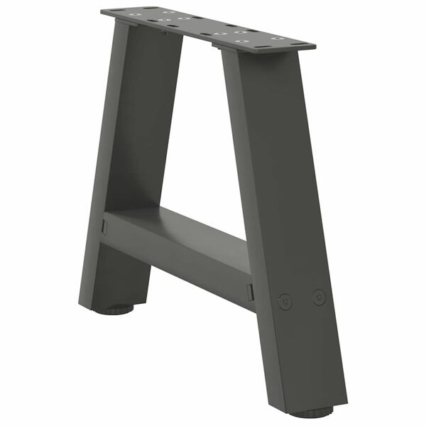 vidaXL Patas para mesa de centro en forma de A (2 unidades), antracita, 50 x (30-31) cm, acero