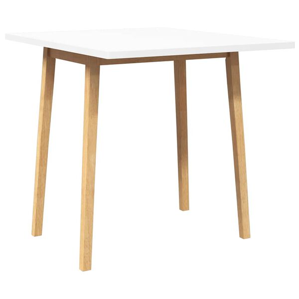 vidaXL Dining Table Natural Solid Wood Rubber