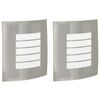 vidaXL Luz de pared exterior 2 uds. Plateado 23,5 x 9 x 26 cm