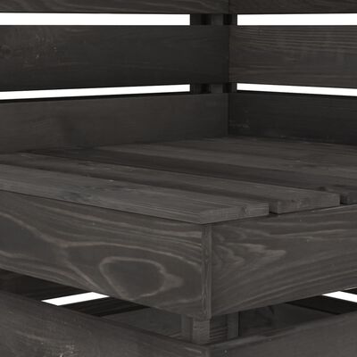 vidaXL Set de muebles de jardín 11 pzas madera de pino impregnada gris