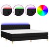vidaXL Cama box spring con colch&oacute;n LED tela negro 200x200 cm
