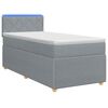 vidaXL Cama con Base Tapizada, Colch&oacute;n y Luz LED Gris Claro Tela