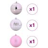 vidaXL Juego de Bolas de Navidad XXL 3 pcs Rosa Pl&aacute;stico