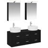 vidaXL Juego de muebles de ba&ntilde;o 5 pcs Roble Negro