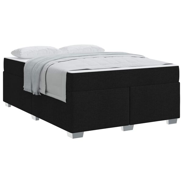 vidaXL Estructura de cama con colch&oacute;n Negro 140 x 200 cm tela