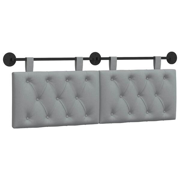 vidaXL Cabecera Colgante Gris Claro 150 x 55 x 7 cm tela