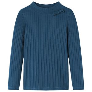 vidaXL Camiseta infantil manga larga de punto el&aacute;stico azul marino 104