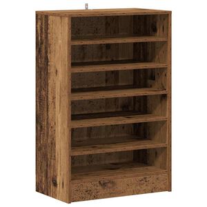 vidaXL Zapatero madera ingenier&iacute;a madera envejecida 60x35x92 cm