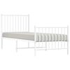 vidaXL Estructura cama sin colchón con estribo metal blanco 75x190 cm