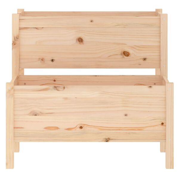 vidaXL Jardinera de madera maciza de pino 84,5x84x75 cm