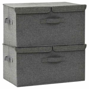 vidaXL Cajas de almacenaje 2 unidades tela gris antracita 50x30x25 cm
