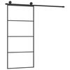 vidaXL Puerta corredera con set herrajes vidrio ESG aluminio 90x205 cm