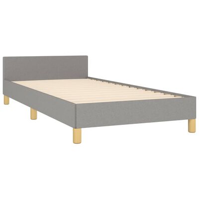 vidaXL Estructura de cama con cabecero de tela gris claro 100x200 cm