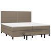 vidaXL Cama box spring con colch&oacute;n tela gris taupe 200x200 cm