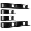 vidaXL Conjunto de mueble de TV 6 pcs Roble Negro Madera de ingenier&iacute;a