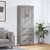 vidaXL Aparador alto madera contrachapada gris sonoma 69,5x34x180 cm