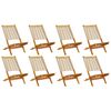 vidaXL Sillas plegables, 8 unidades, color beige, madera maciza de acacia.