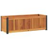 vidaXL Jardinera de madera maciza de acacia y acero 80x30x27,5 cm