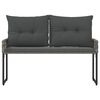 vidaXL Banco de exterior Gris 118 x 55 x 82 cm Rat&aacute;n sint&eacute;tico y tela
