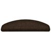 vidaXL Felpudos autoadhesivos para escaleras, 5 unidades, 65 x 21 x 4 cm, color marr&oacute;n, semicirculares, grandes