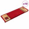 vidaXL Alfombrillas de escalera autoadhesivas 10 uds rojo 65x21x4 cm