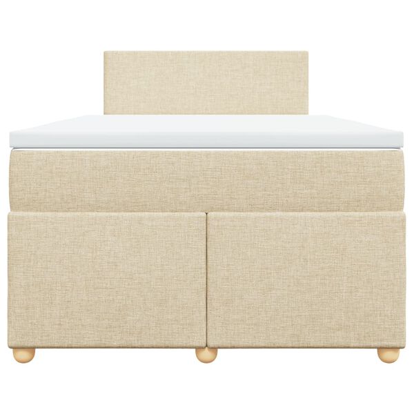 vidaXL Cama box spring con colch&oacute;n tela color crema 120x190 cm