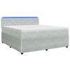 vidaXL Cama box spring con colch&oacute;n Gris Claro 160 x 200 cm Terciopelo