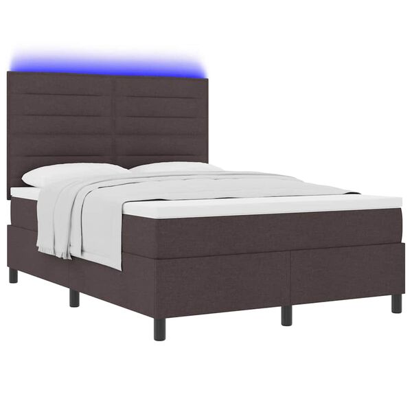 vidaXL Cama tipo Box Spring Marr&oacute;n oscuro 160 x 200 cm tela