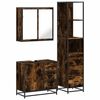 vidaXL Set de muebles ba&ntilde;o 3 pzas madera contrachapada roble ahumado