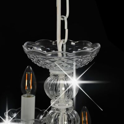 vidaXL Lámpara de araña con 2 capas blanco 15 bombillas x E14