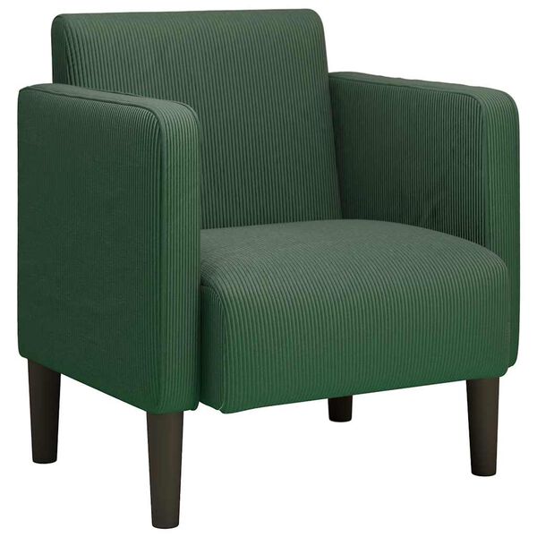 vidaXL Sill&oacute;n con reposabrazos verde oscuro 54 cm tejido de pana