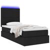 vidaXL Cama con almacenamiento y LED Negro 90 x 200 cm Poli&eacute;ster