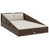 vidaXL Tumbona cama de jard&iacute;n rat&aacute;n sint&eacute;tico marr&oacute;n 110x200 cm