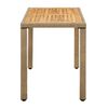 vidaXL Mesa de jard&iacute;n rat&aacute;n sint&eacute;tico madera acacia beige 123x60x74cm