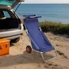 vidaXL Carrito de playa portátil y plegable con ruedas azul
