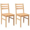 vidaXL Sillas de comedor 2 unidades madera maciza de caucho