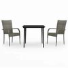 vidaXL Juego de comedor de jard&iacute;n 3 piezas gris y negro