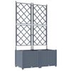 vidaXL Macetero de Jard&iacute;n 2 uds. Gris Claro 80 x 40 x 143 cm PP